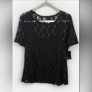 NEW Colour Works Black Lace Blouse – Size Large (NWT)